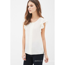 Fashion New Design Ruffles Chiffon Blouse pour Office Lady